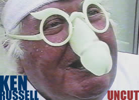 Ken Rusell with plastic spectacles featuring a penis