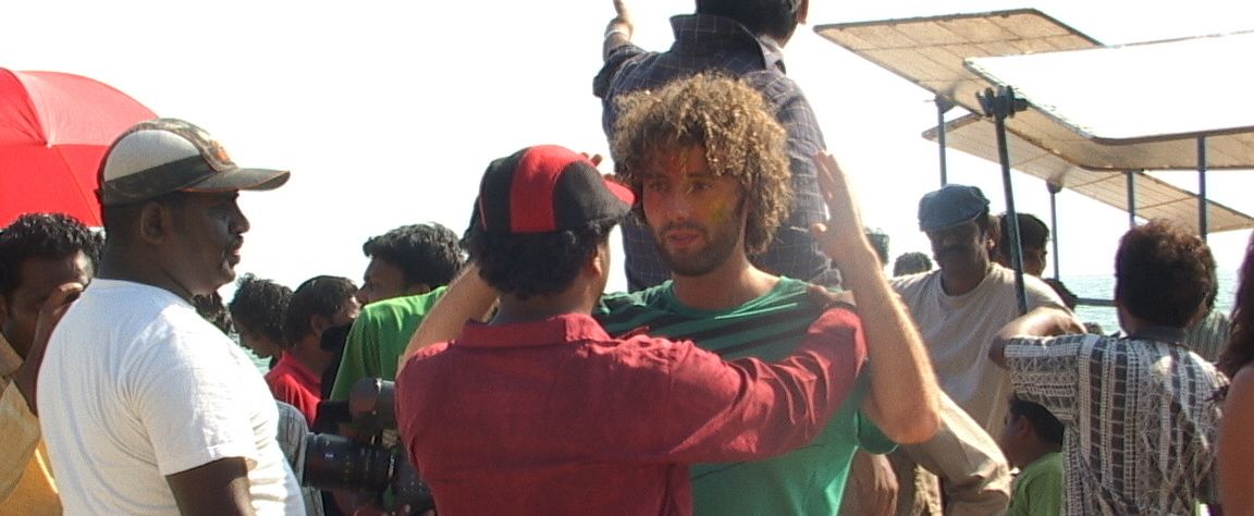 Film shoot on a beach in Goa, medium close up