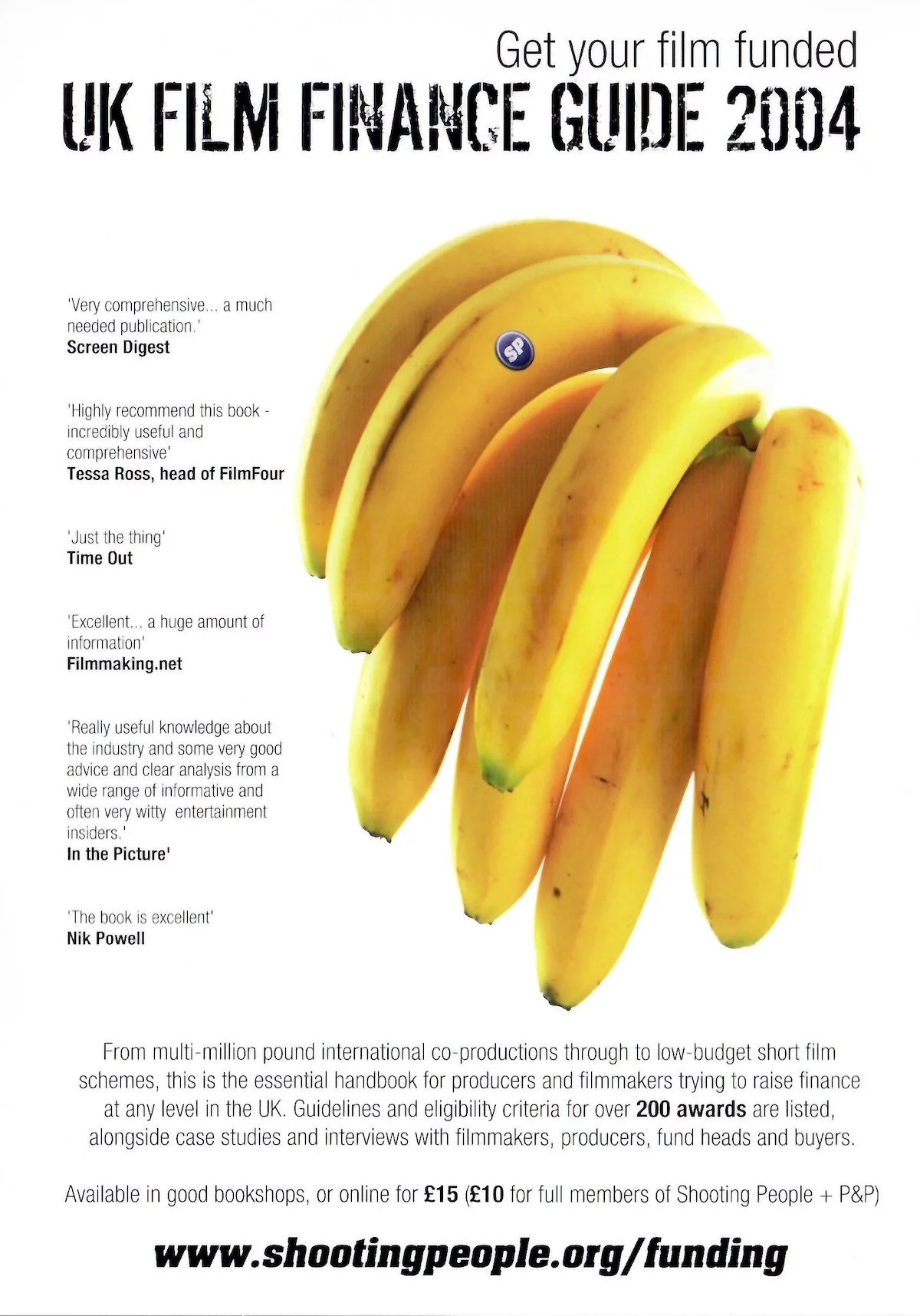 Flyer for the Shooting People book Get Your Film Funded