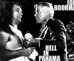 The text John Boorman, Hell in Panama, over a black and white film still